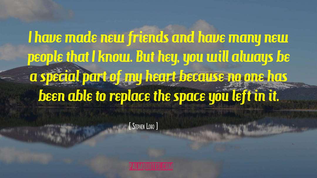 New Friends quotes by Stephen Lobo