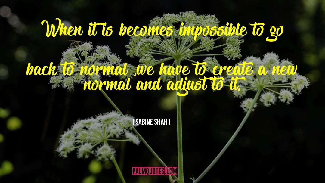 New Normal quotes by Sabine Shah