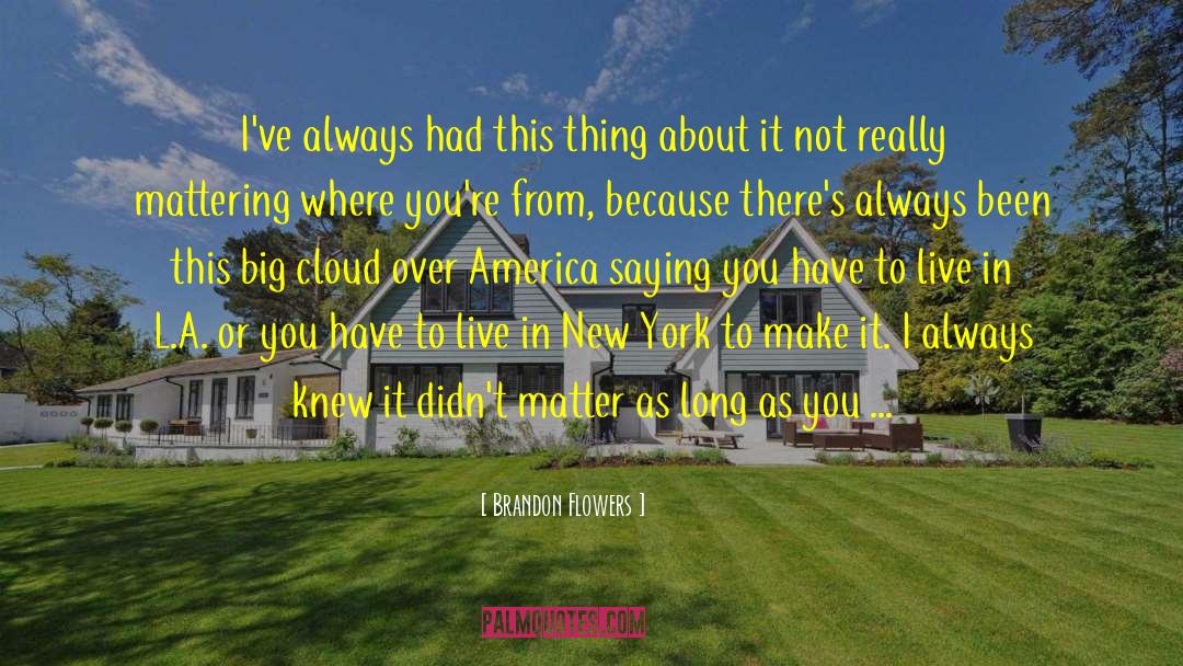 New Thinking quotes by Brandon Flowers