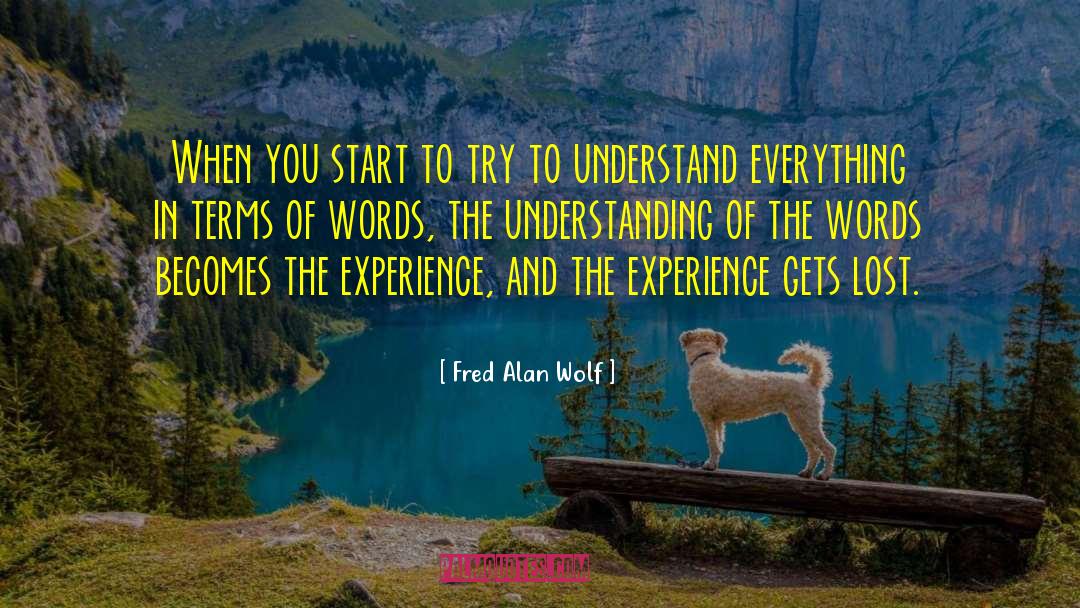New Understanding quotes by Fred Alan Wolf