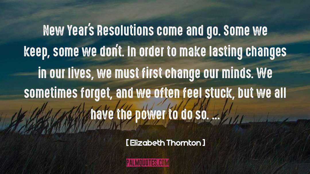 New Years Resolutions quotes by Elizabeth Thornton