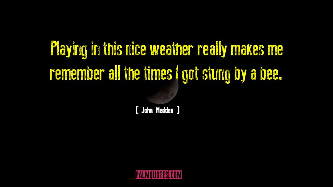 Nice Weather quotes by John Madden