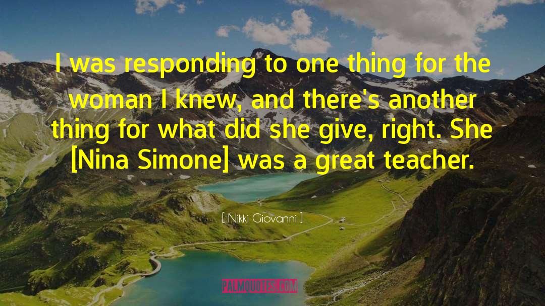 Nina Simone quotes by Nikki Giovanni