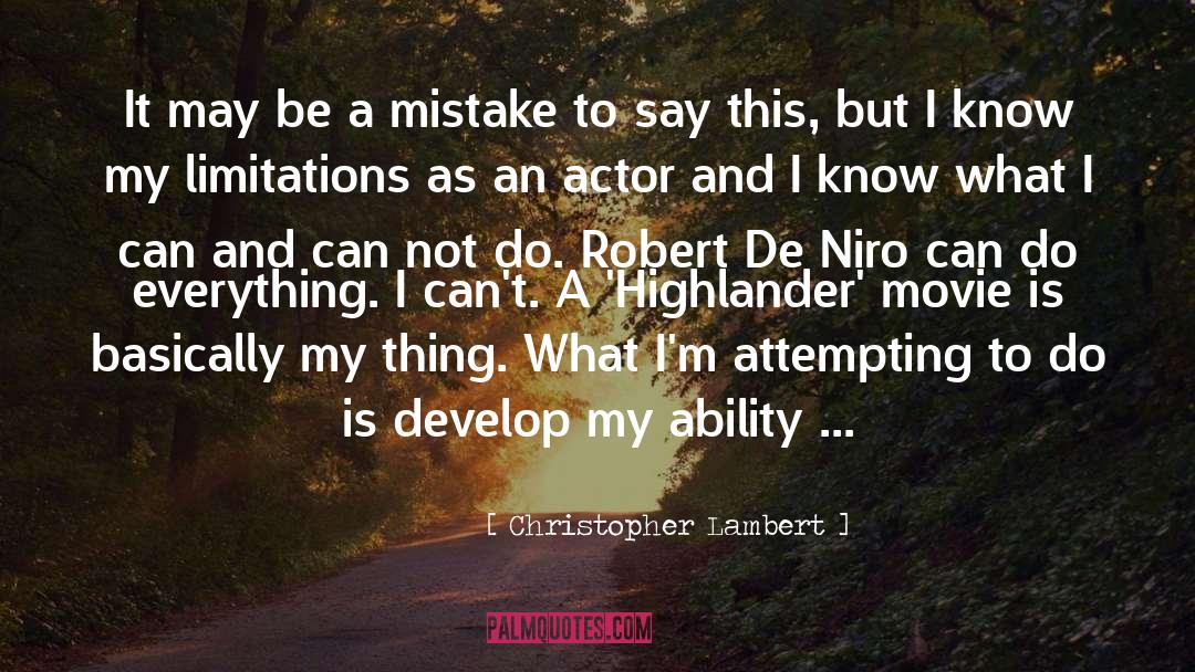 Niro quotes by Christopher Lambert