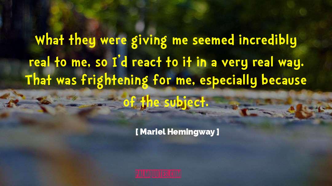 Nizer Subject quotes by Mariel Hemingway