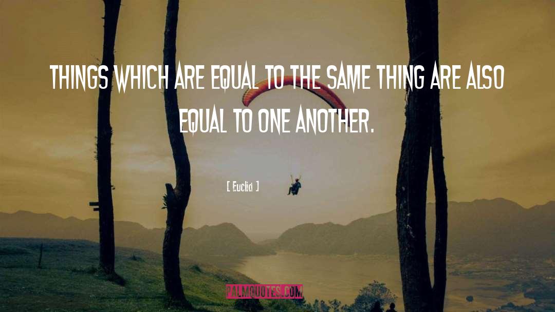 No One Is Equal Until Everyone Is Equal Quote quotes by Euclid