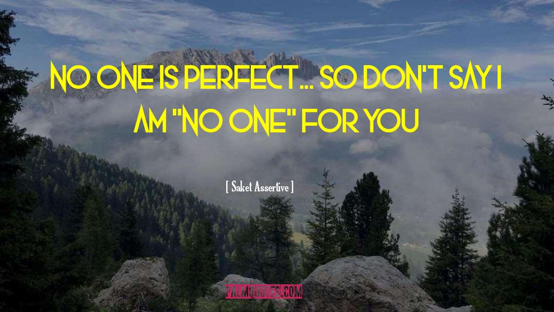 No One Is Perfect quotes by Saket Assertive