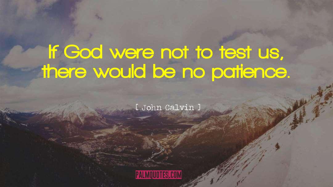 No Patience quotes by John Calvin