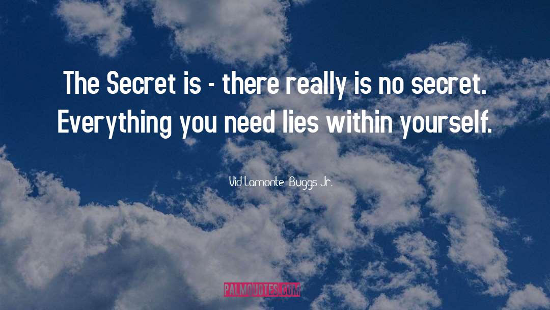 No Secret quotes by Vid Lamonte' Buggs Jr.