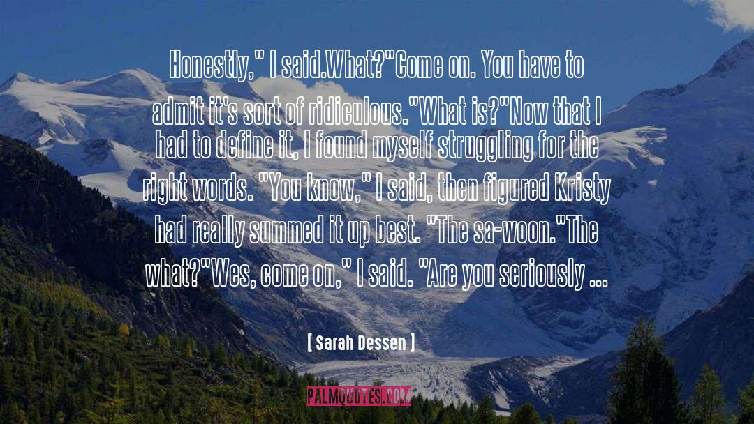 Noircir Sa quotes by Sarah Dessen