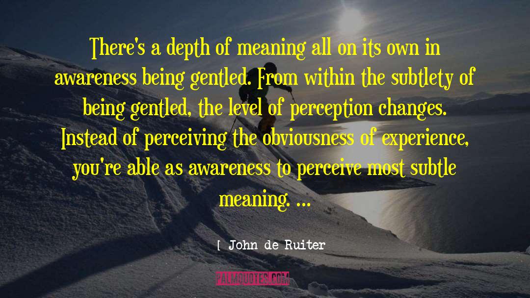 Non Obviousness quotes by John De Ruiter