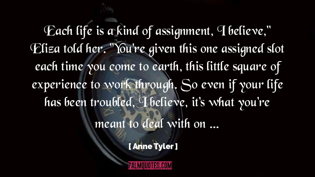Nonrandom Assignment quotes by Anne Tyler