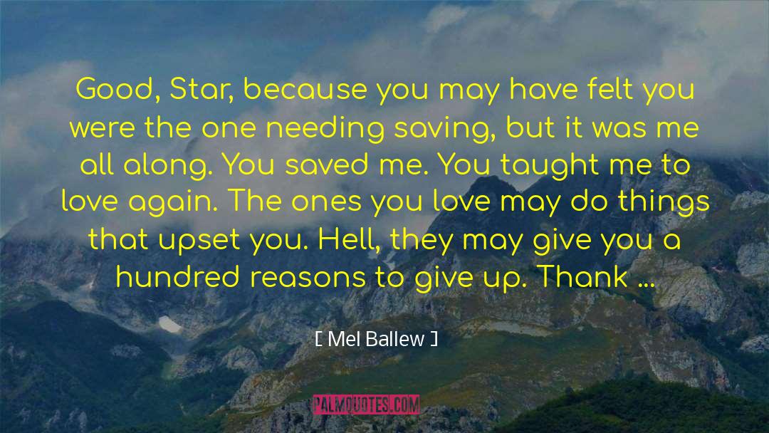 Not Giving Up quotes by Mel Ballew