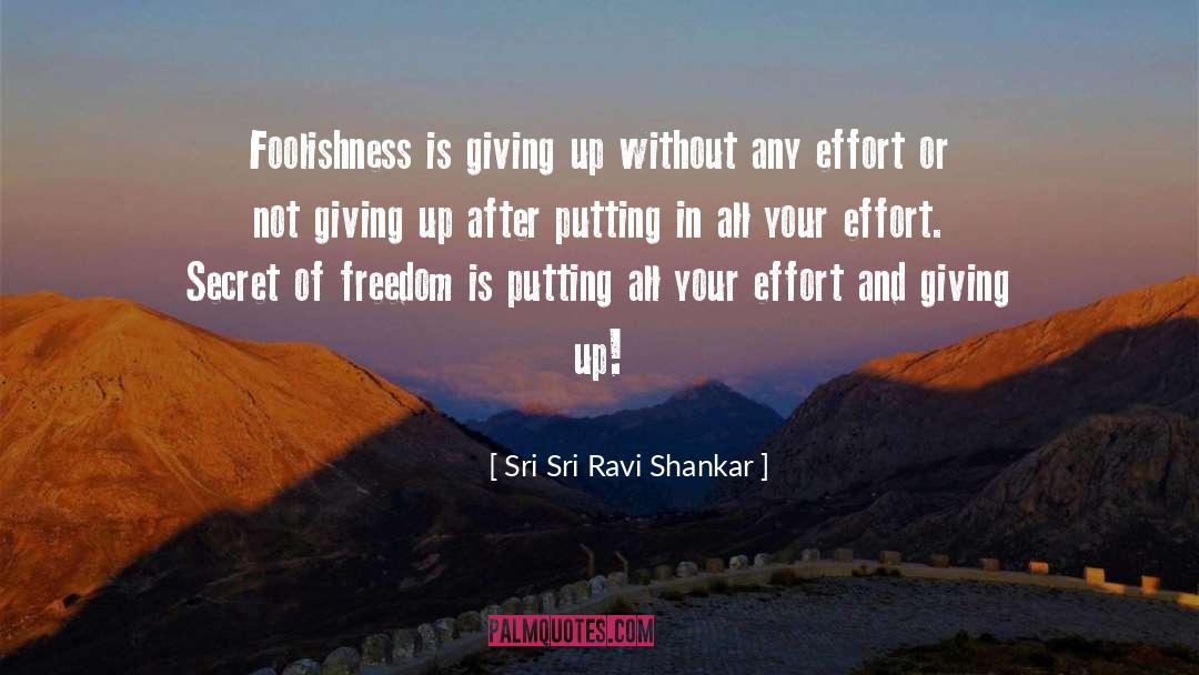 Not Giving Up quotes by Sri Sri Ravi Shankar