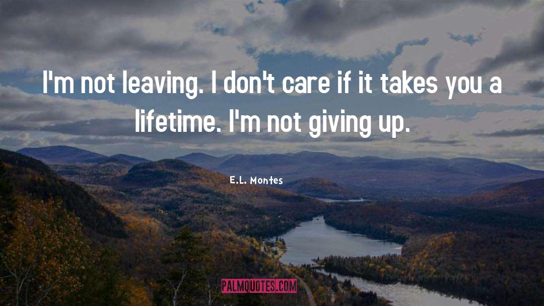 Not Giving Up quotes by E.L. Montes