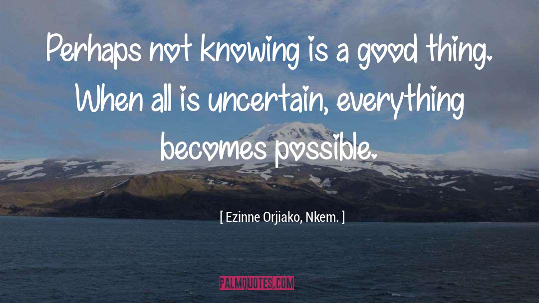 Not Knowing quotes by Ezinne Orjiako, Nkem.