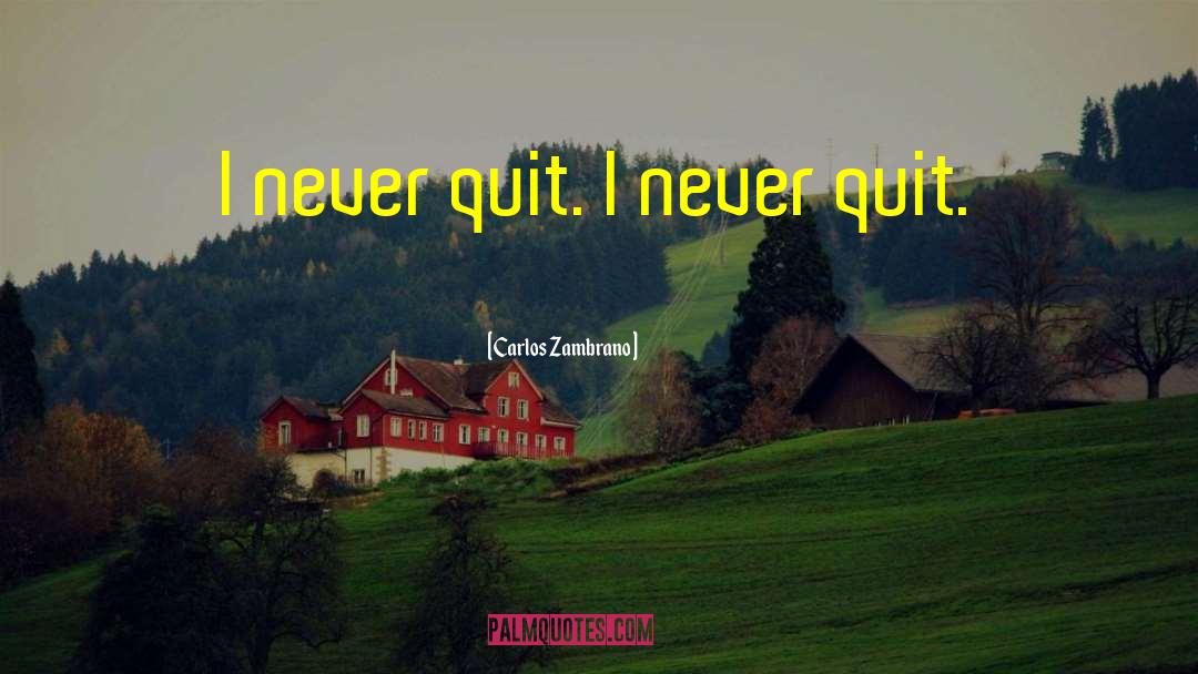 Not Quitting quotes by Carlos Zambrano