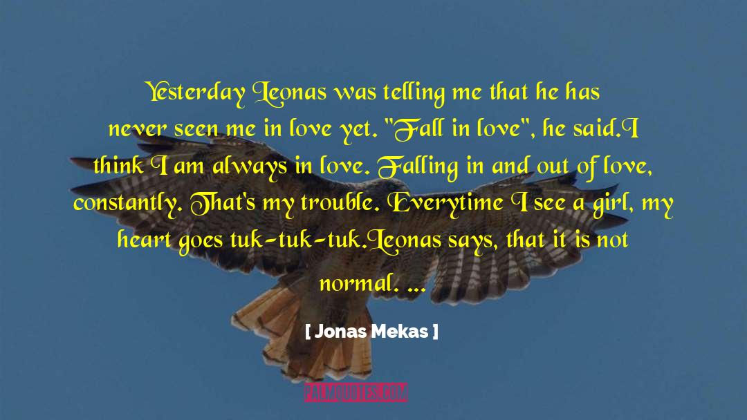 Not Ready To Fall In Love quotes by Jonas Mekas