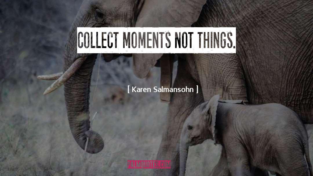 Not Things quotes by Karen Salmansohn