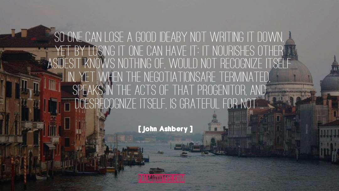 Not Writing quotes by John Ashbery