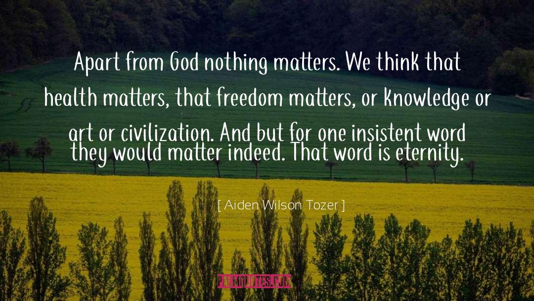 Nothing Matters quotes by Aiden Wilson Tozer