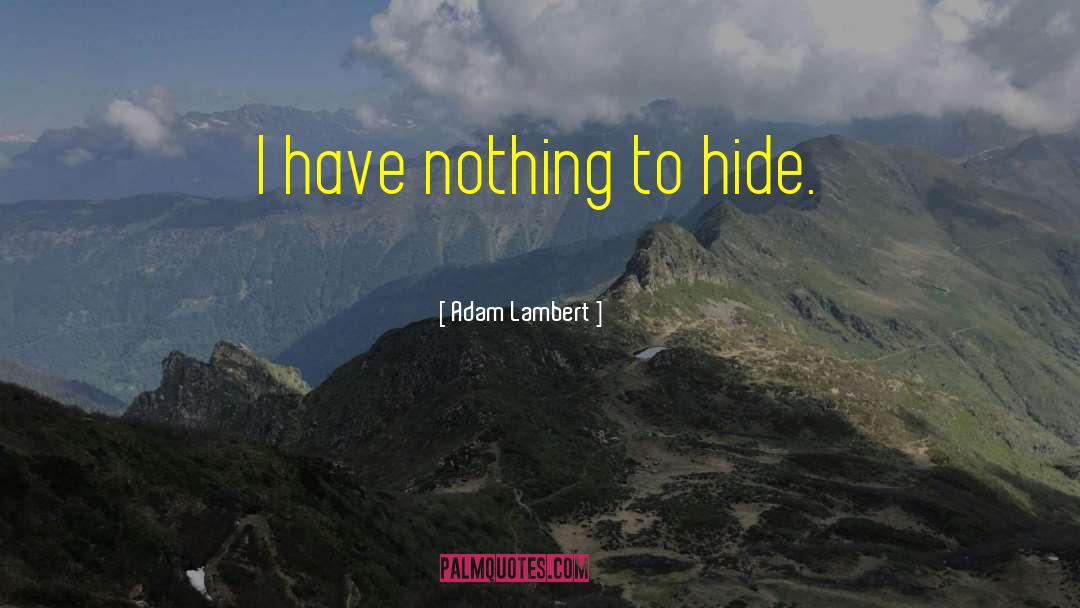 Nothing To Hide quotes by Adam Lambert