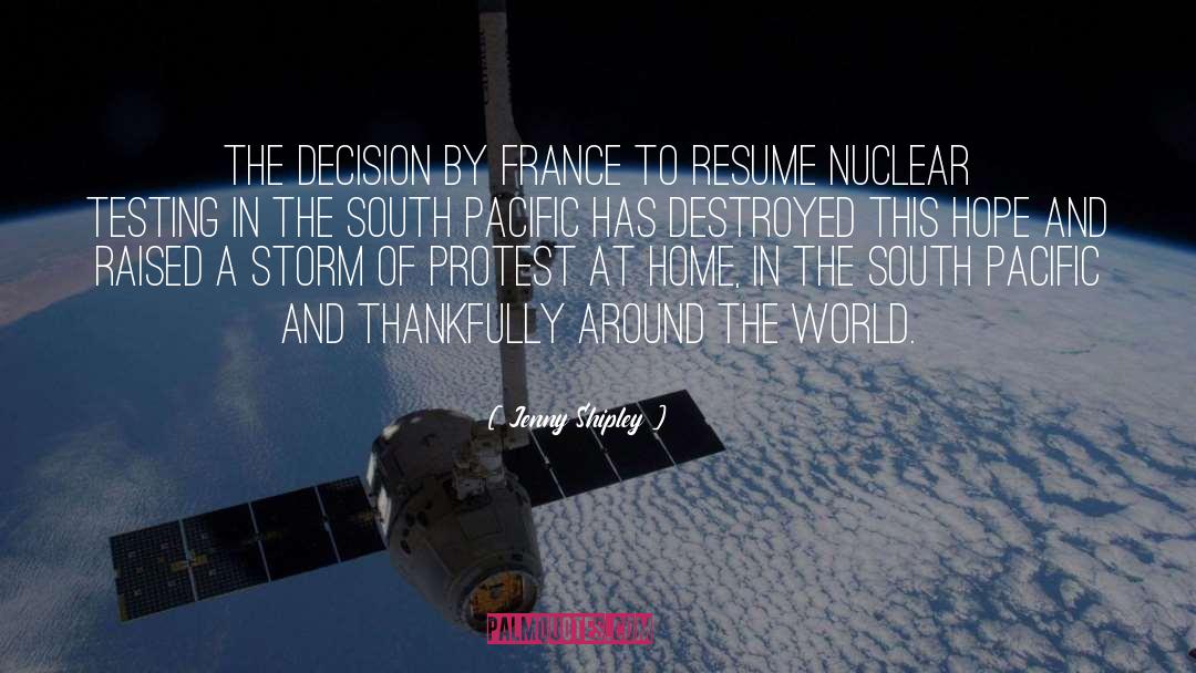 Nuclear Testing quotes by Jenny Shipley