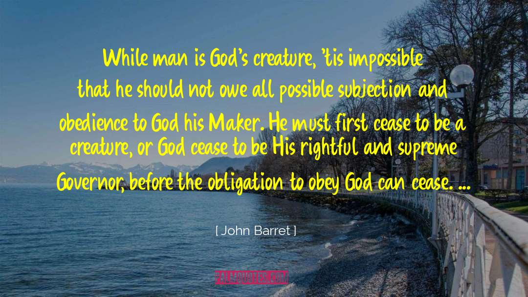 Obey God quotes by John Barret