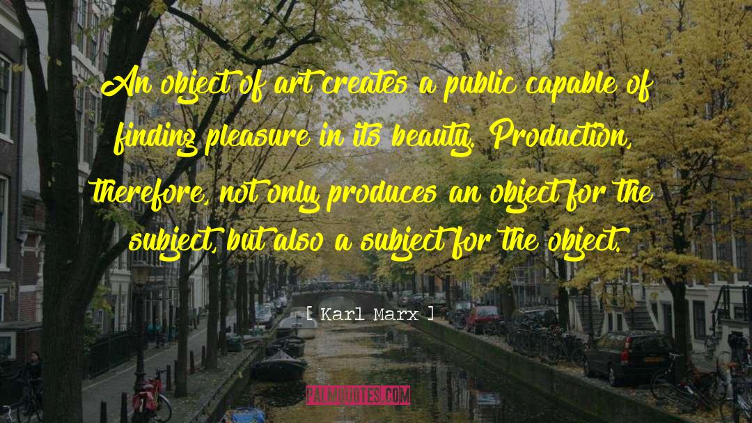 Object Of Art quotes by Karl Marx