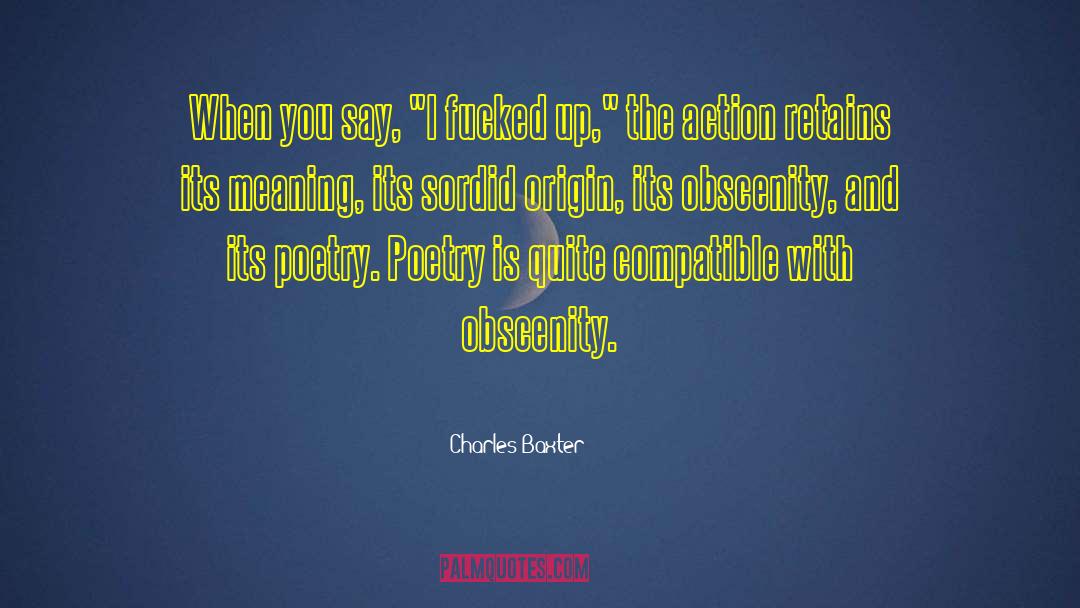Obscenity quotes by Charles Baxter