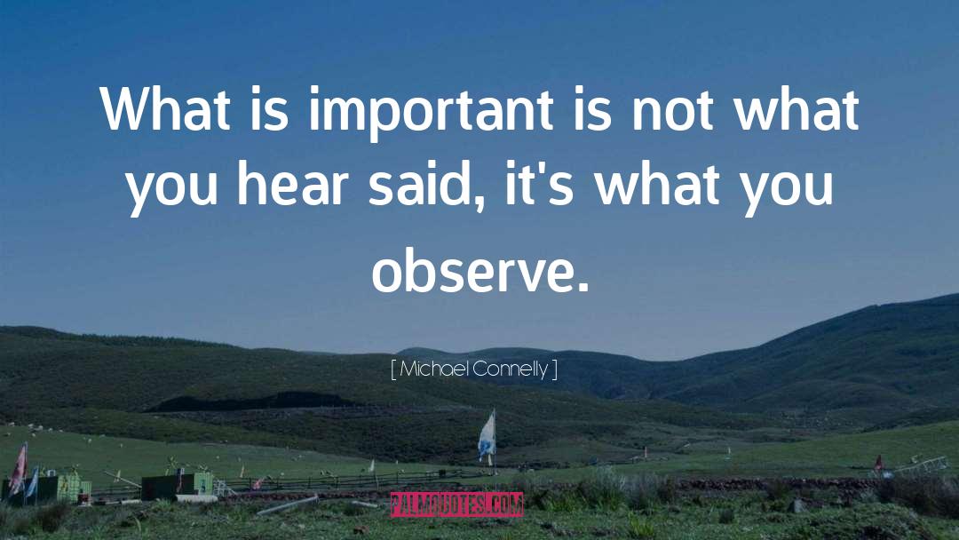Observe quotes by Michael Connelly