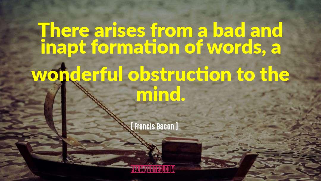 Obstruction quotes by Francis Bacon