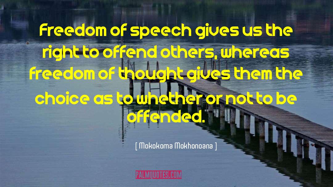 Offensive Remarks quotes by Mokokoma Mokhonoana