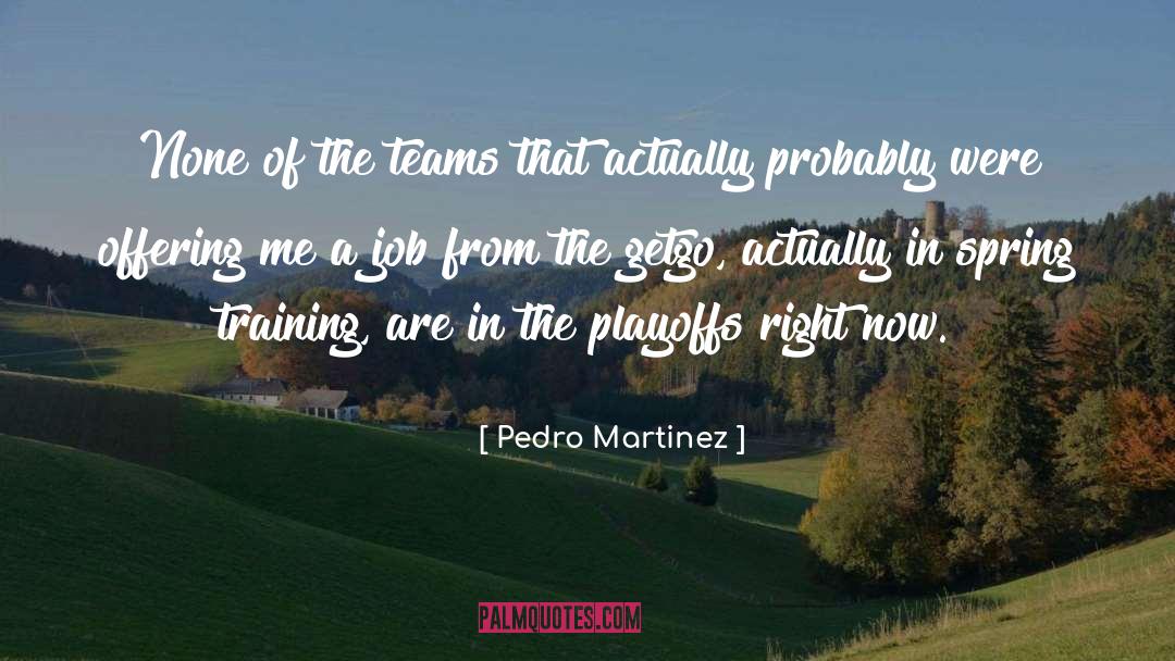 Offering quotes by Pedro Martinez