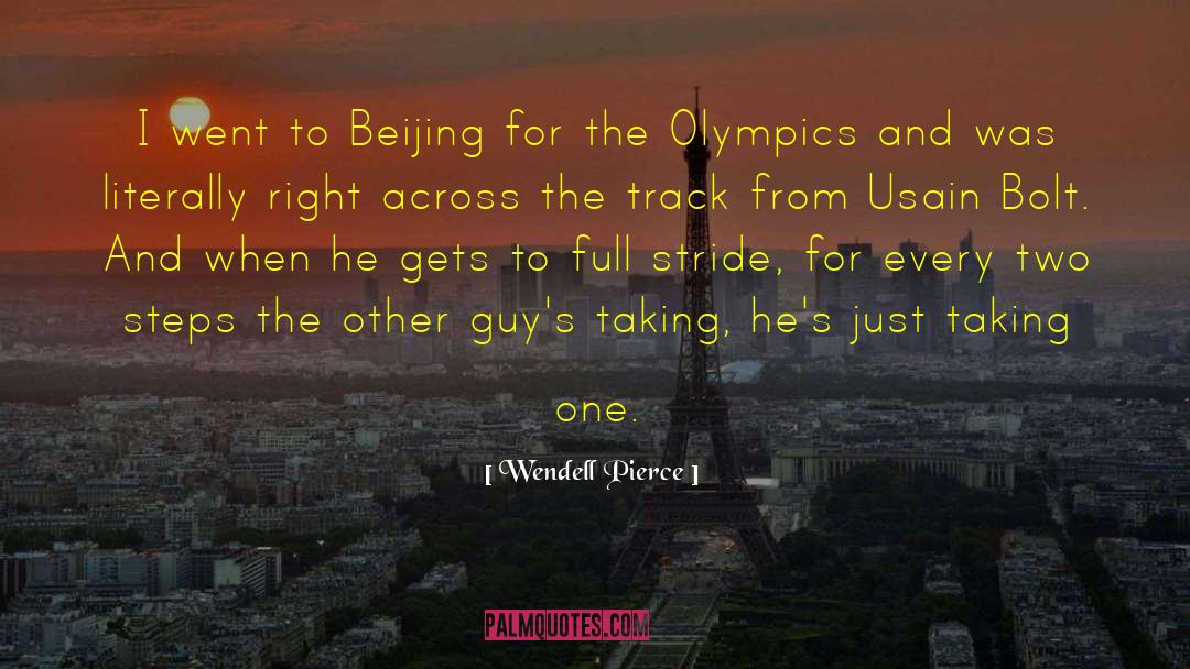 Olympics From The Athletes quotes by Wendell Pierce