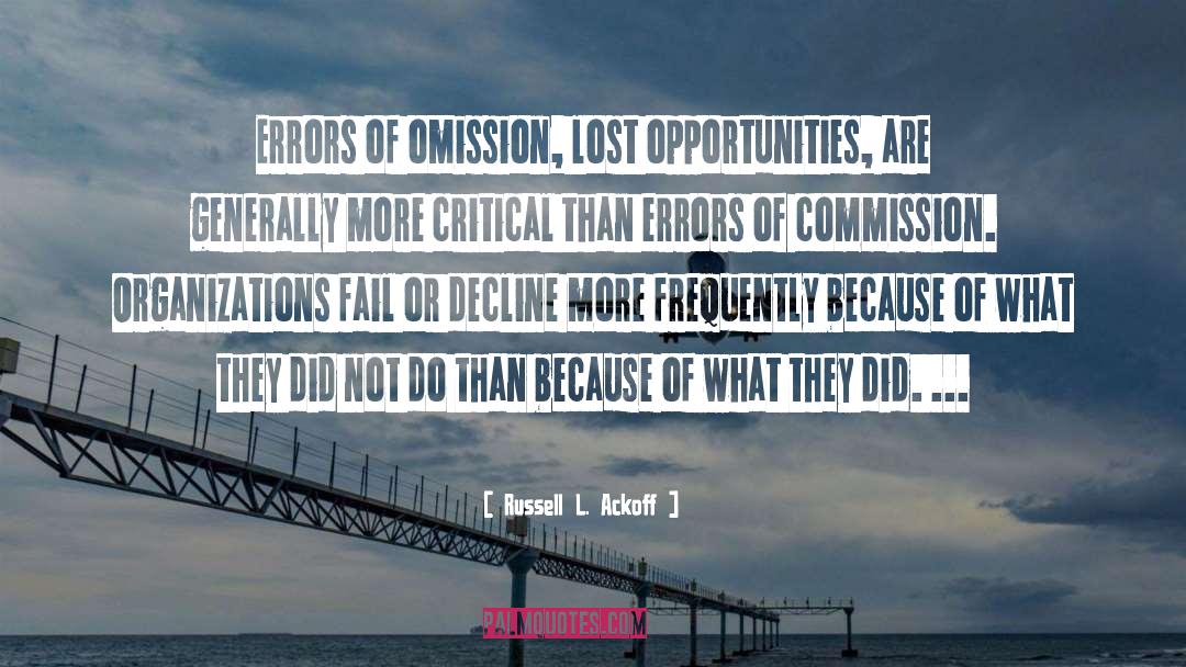 Omission quotes by Russell L. Ackoff
