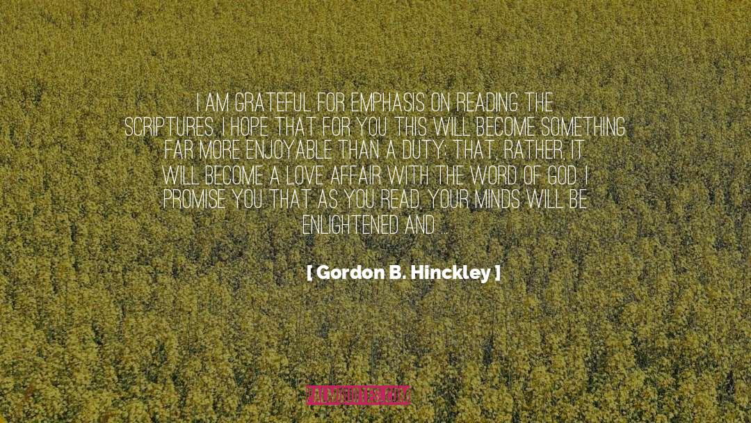 On Reading quotes by Gordon B. Hinckley