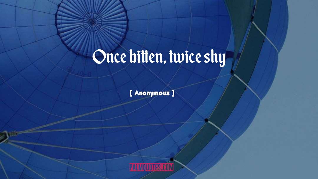 Once Bitten Twice Shy quotes by Anonymous