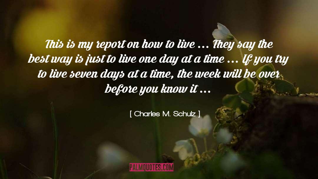 One Day At A Time quotes by Charles M. Schulz