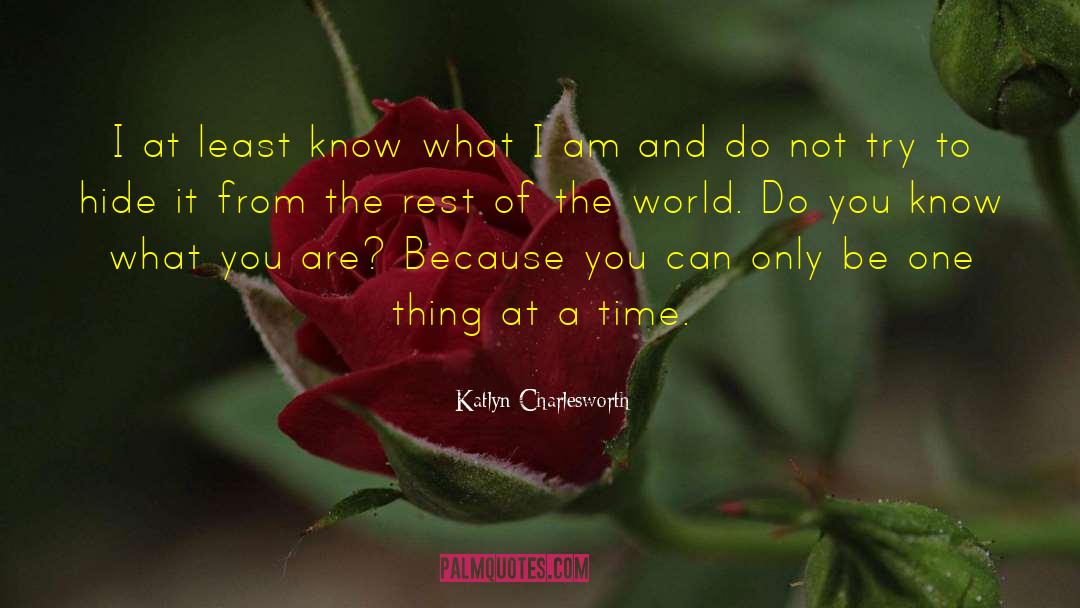 One Thing At A Time quotes by Katlyn Charlesworth