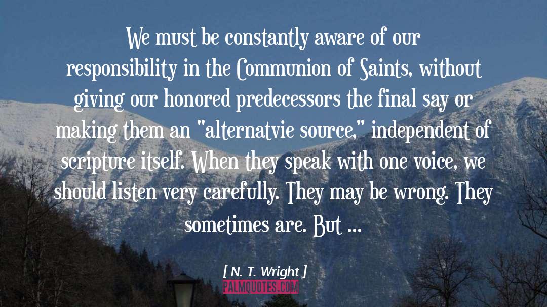 One Voice quotes by N. T. Wright