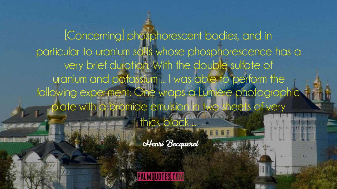 Opaque quotes by Henri Becquerel