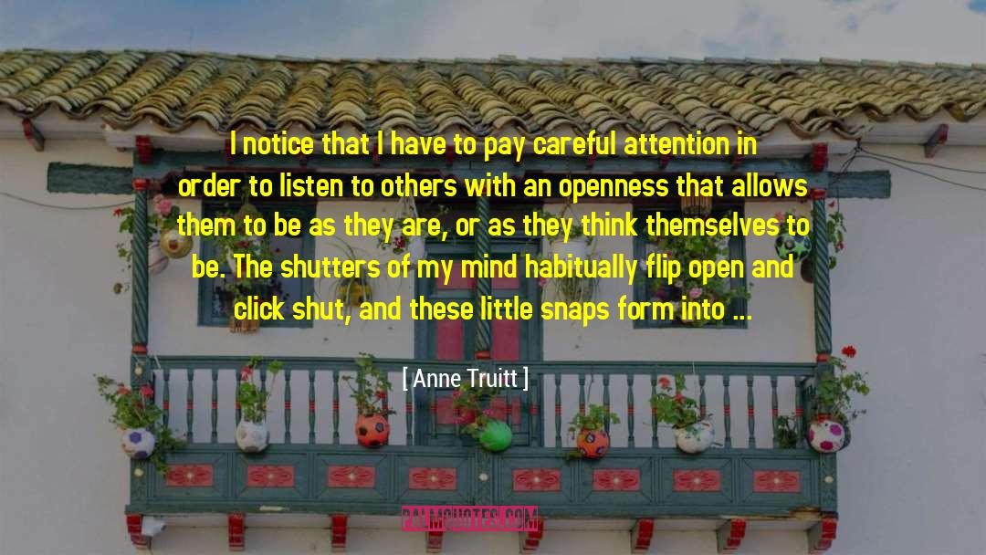 Openness quotes by Anne Truitt
