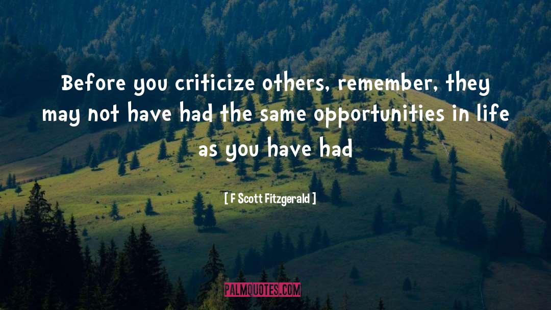 Opportunities In Life quotes by F Scott Fitzgerald