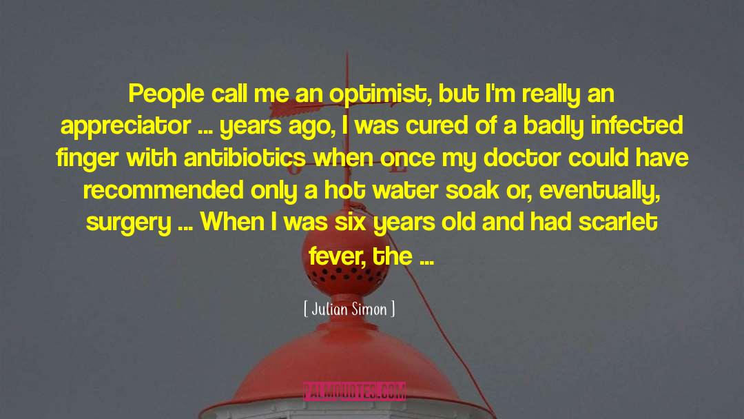 Optimist Vs Pessimist quotes by Julian Simon