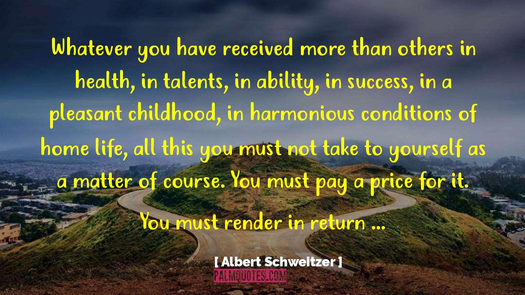 Optimize Your Talents quotes by Albert Schweitzer