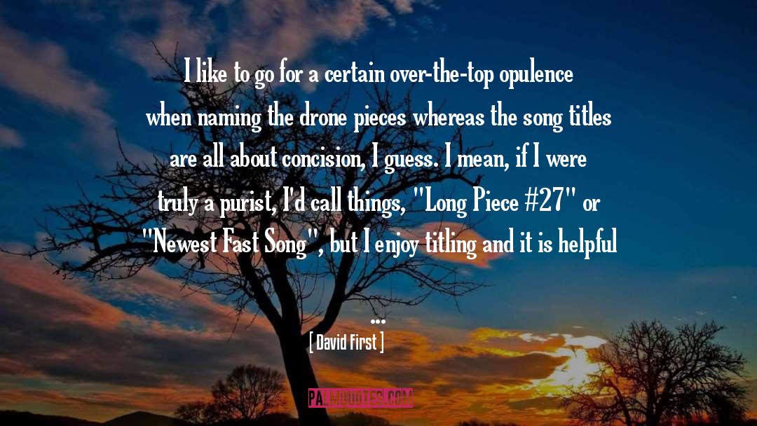 Opulence quotes by David First