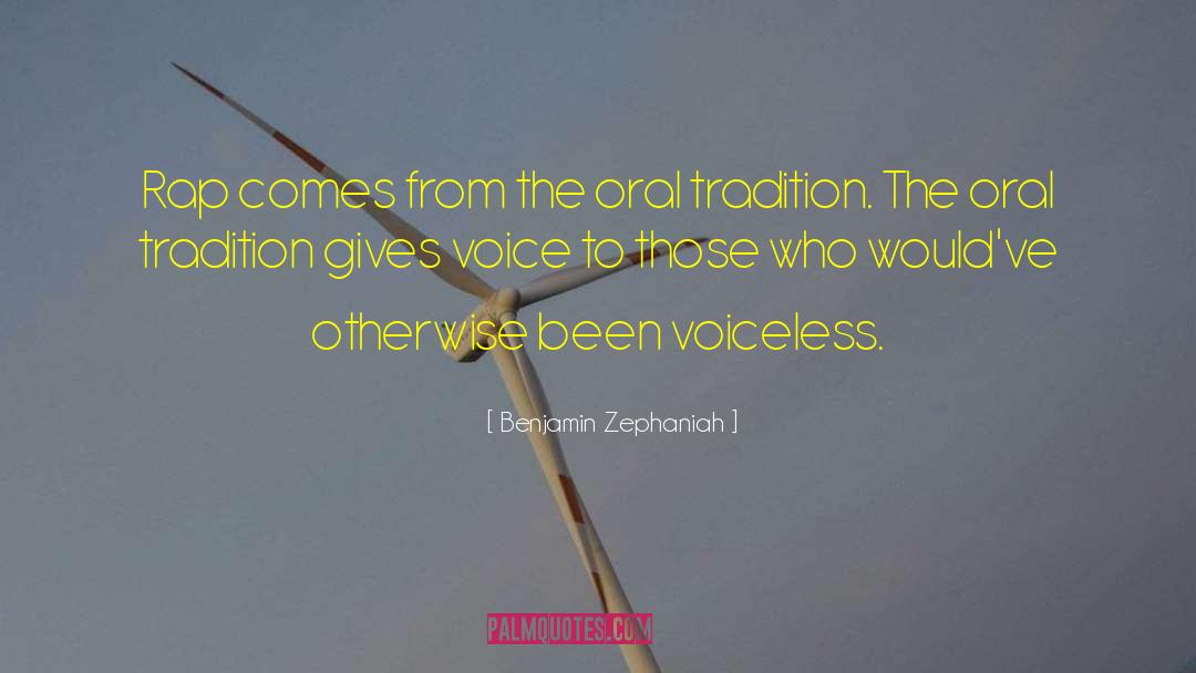 Oral Tradition quotes by Benjamin Zephaniah