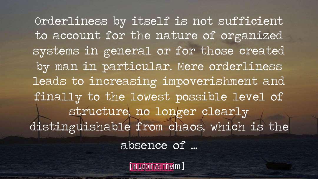 Orderliness quotes by Rudolf Arnheim