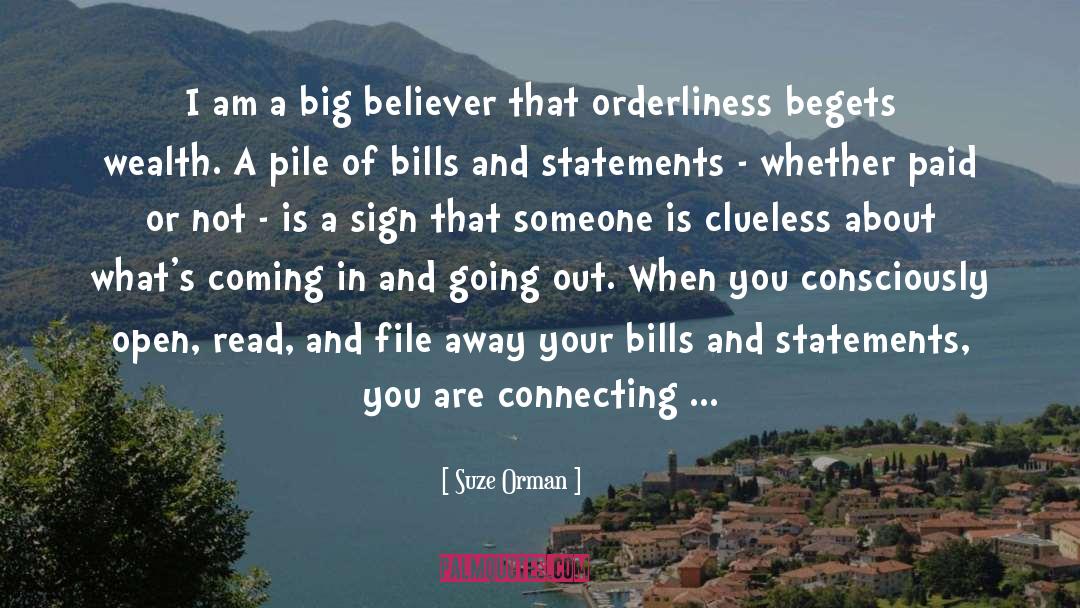 Orderliness quotes by Suze Orman